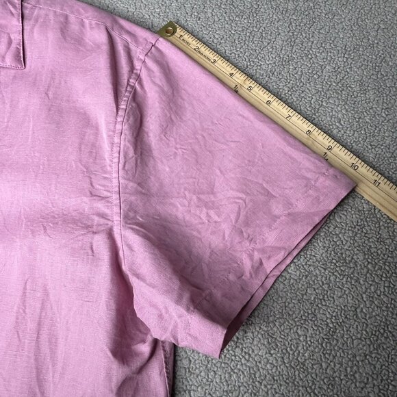 Chubbies Shirt Mens Extra Large Linen Blend Loop Collar Lavender Beach Camp XL - Picture 8 of 10